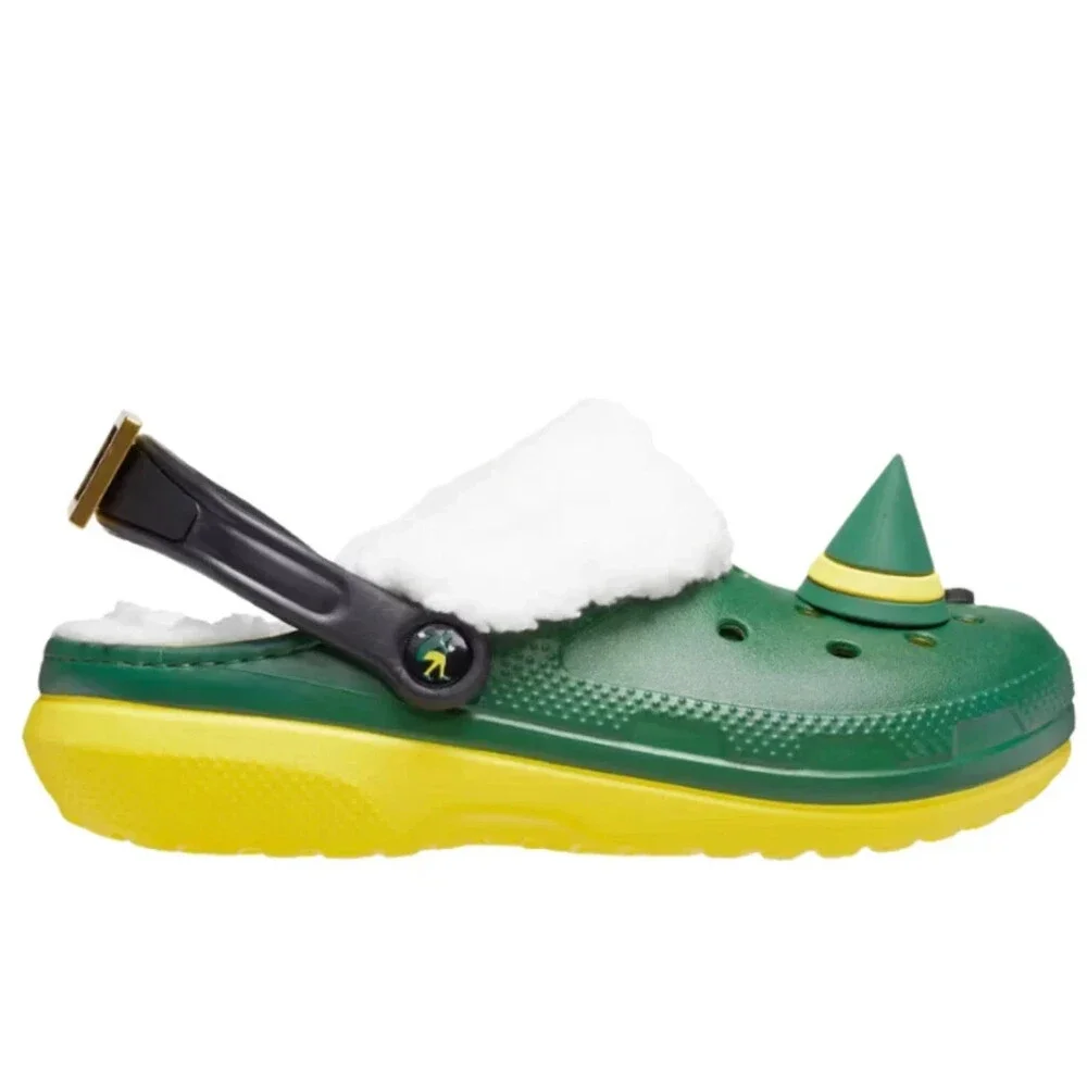 Crocs ELF Classic 209377-7C1 Clogs Kids Green Heel Strap Comfort Shoes NIN247